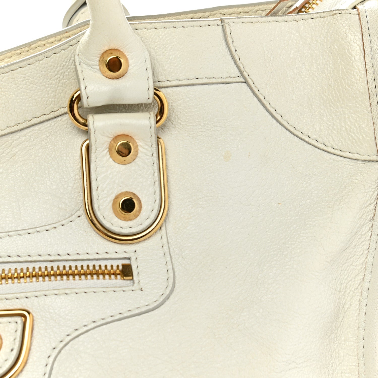 Balenciaga Chevre Gold Metallic Edge Hardware City White 12 of 15
