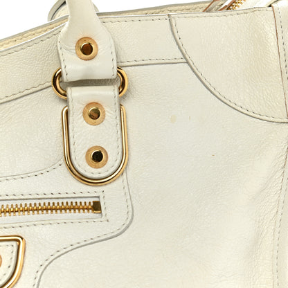 Balenciaga Chevre Gold Metallic Edge Hardware City White 12 of 15