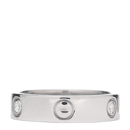 Cartier 18K White Gold 3 Diamond 5.5mm LOVE Ring 60 9.25 3 of 4
