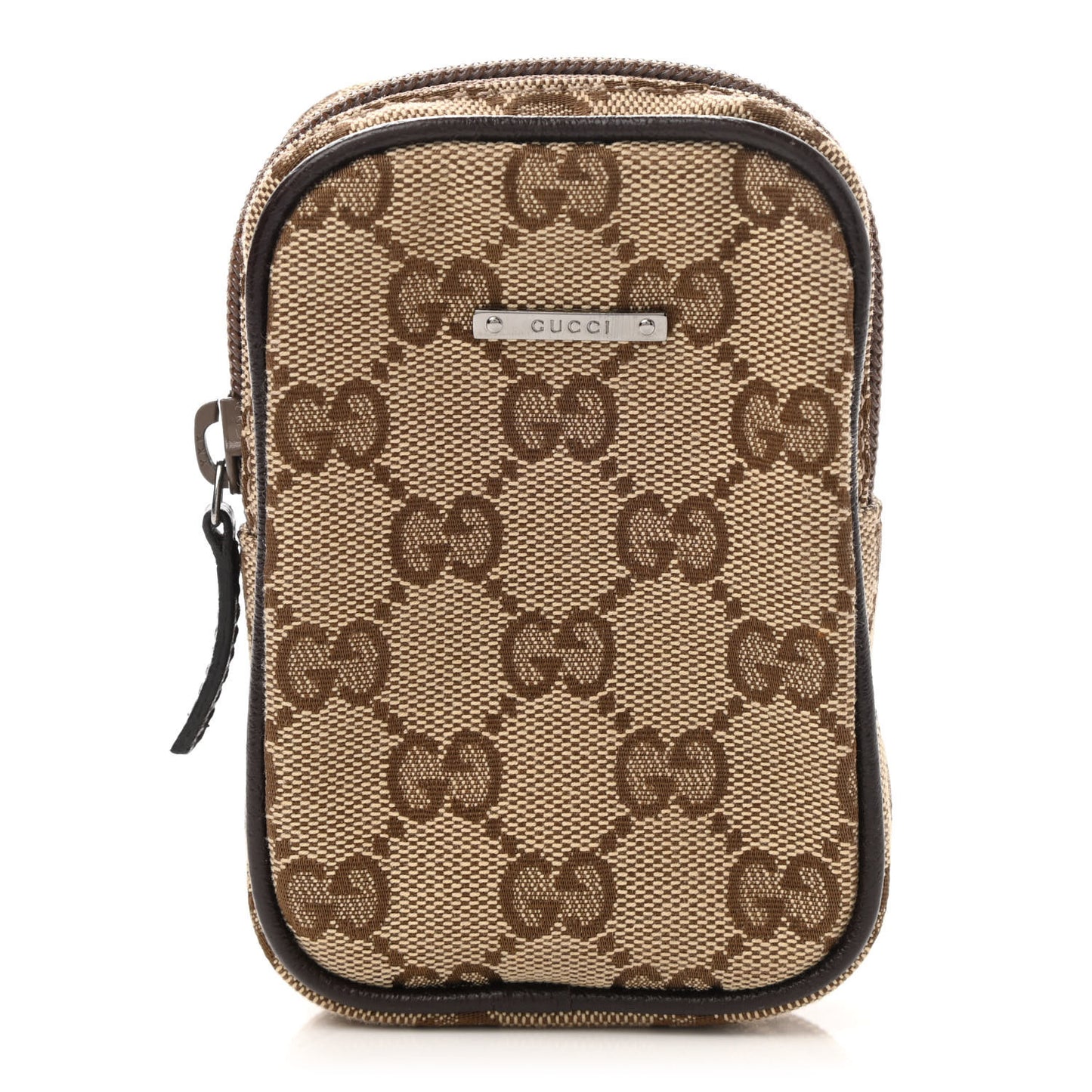Monogram Mini Zip Pouch Beige