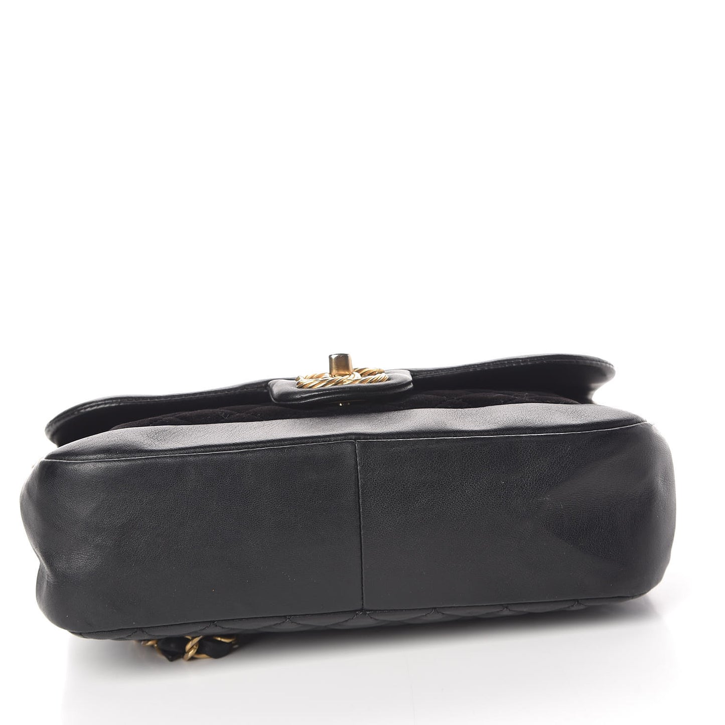 Metallic Lambskin Velvet Quilted Small Flap Black