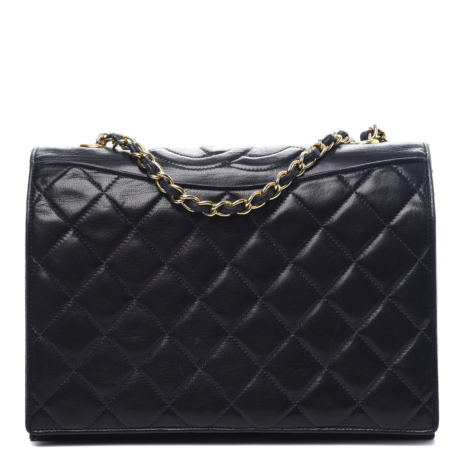 Chanel Lambskin Quilted CC Small Single Flap Navy 1 of 11