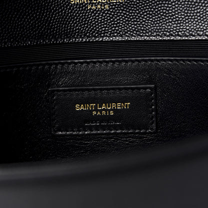 Saint Laurent Grain De Poudre Medium Classic Monogram Kate Satchel Black 6 of 9