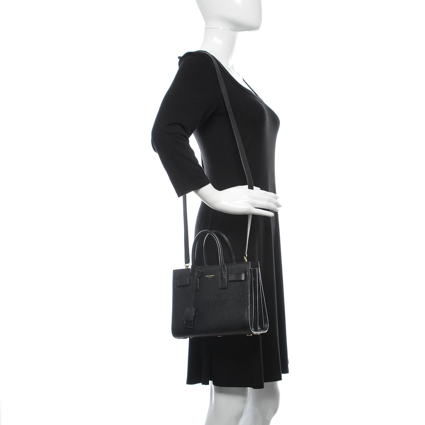 Grained Calfskin Nano Sac De Jour Black