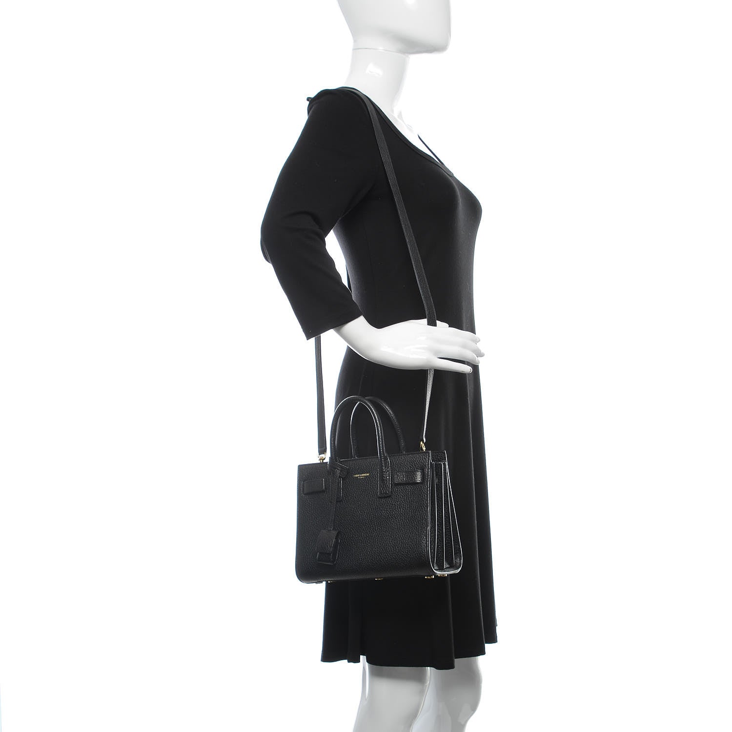 Saint Laurent Grained Calfskin Nano Sac De Jour Black 2 of 12