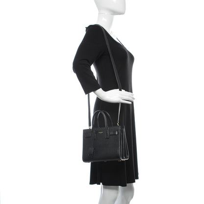 Saint Laurent Grained Calfskin Nano Sac De Jour Black 2 of 12