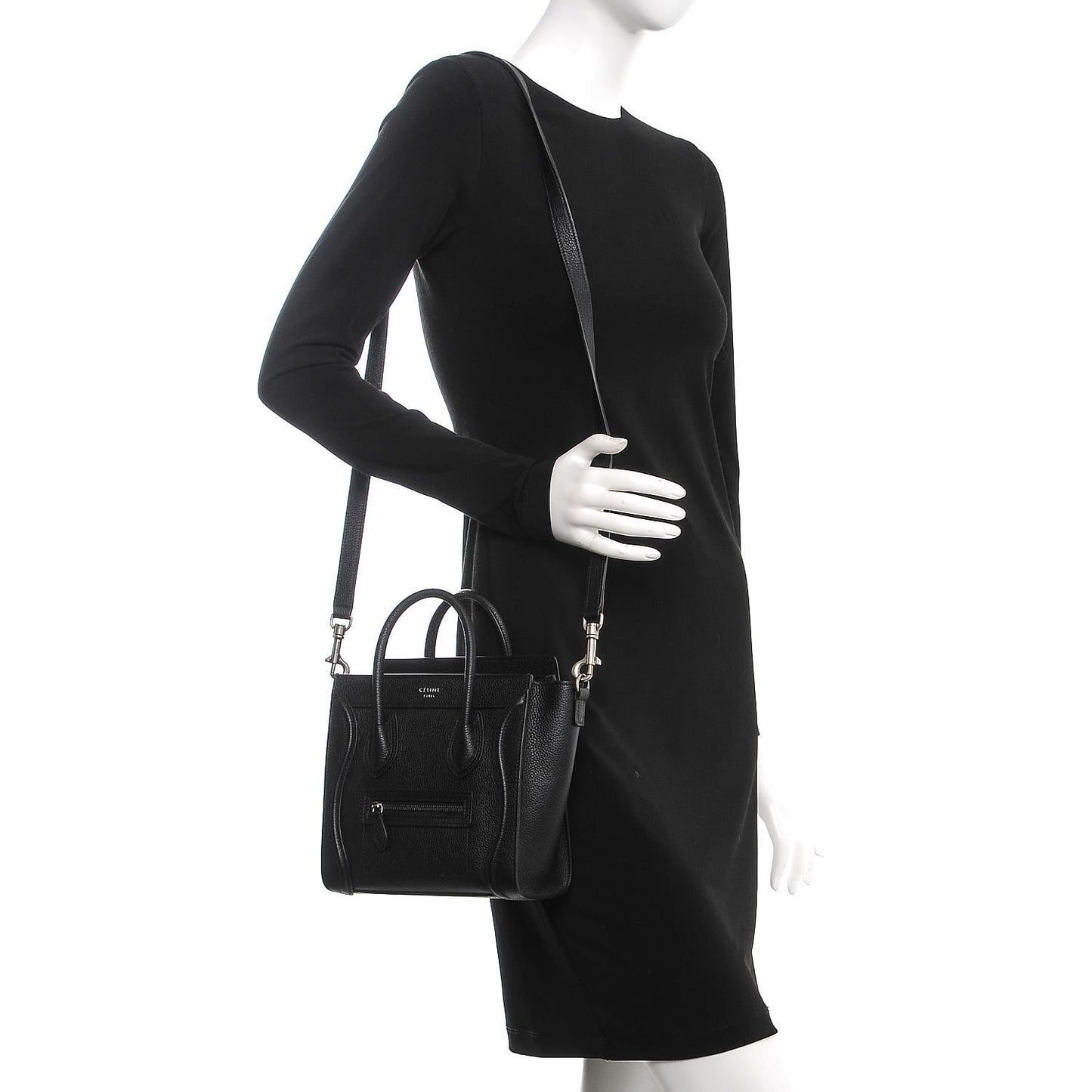 Drummed Calfskin Nano Luggage Black