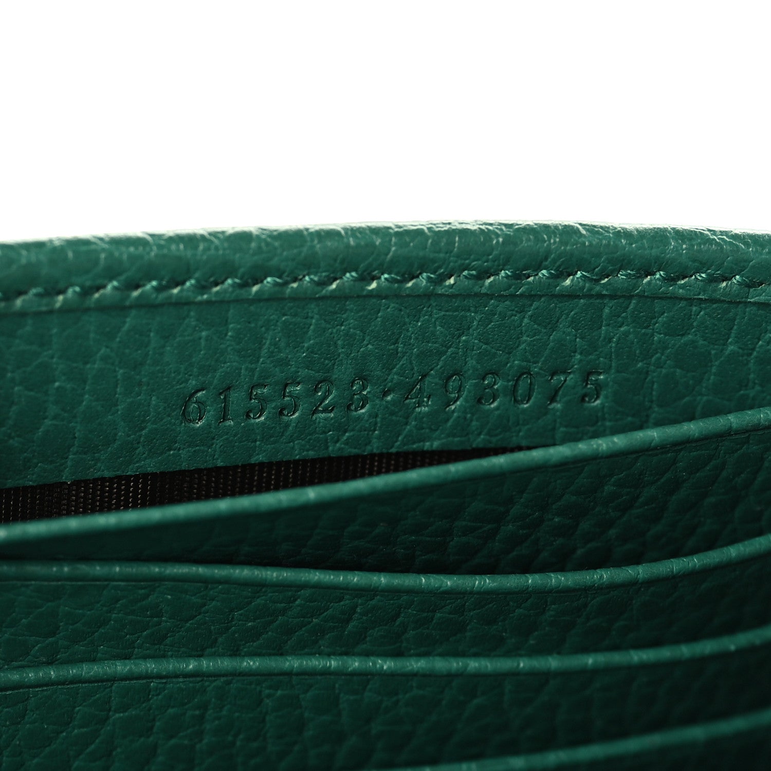 Gucci Dollar Calfskin Interlocking G Chain Wallet Emerald 7 of 9