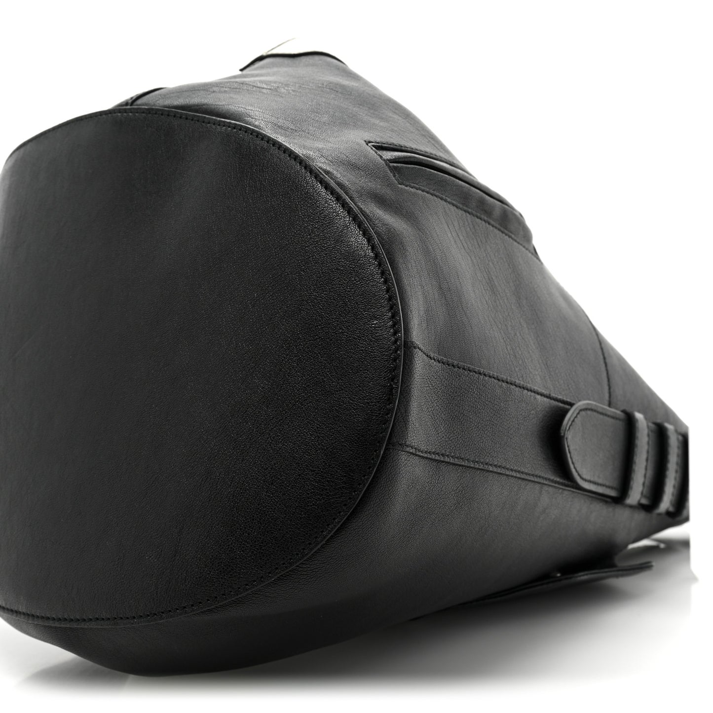 Calfskin Zipper Shoulder Bag Black