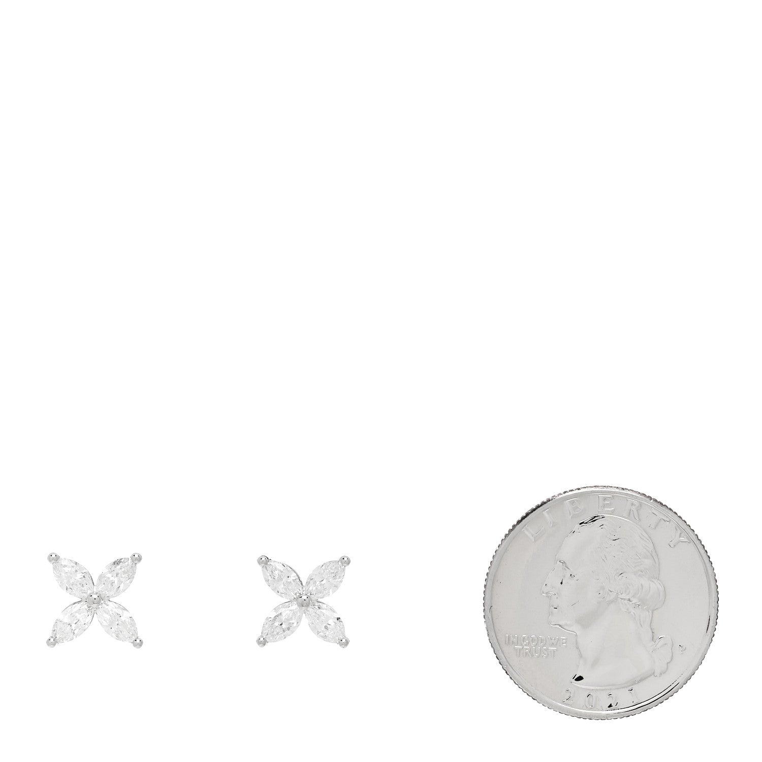 Tiffany Platinum Diamond Large Victoria Earrings 2 of 5