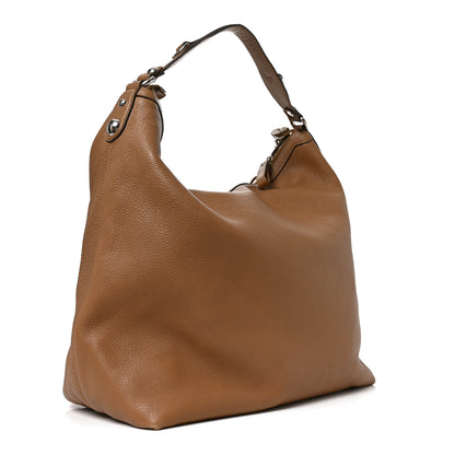 Gucci Pebbled Calfskin Large Icon Bit Hobo Beige 3 of 10