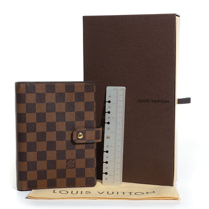 Louis Vuitton Damier Ebene Medium Ring Agenda Cover 5 of 8