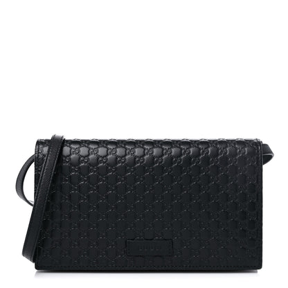 Gucci Microguccissima Crossbody Wallet Black 1 of 10