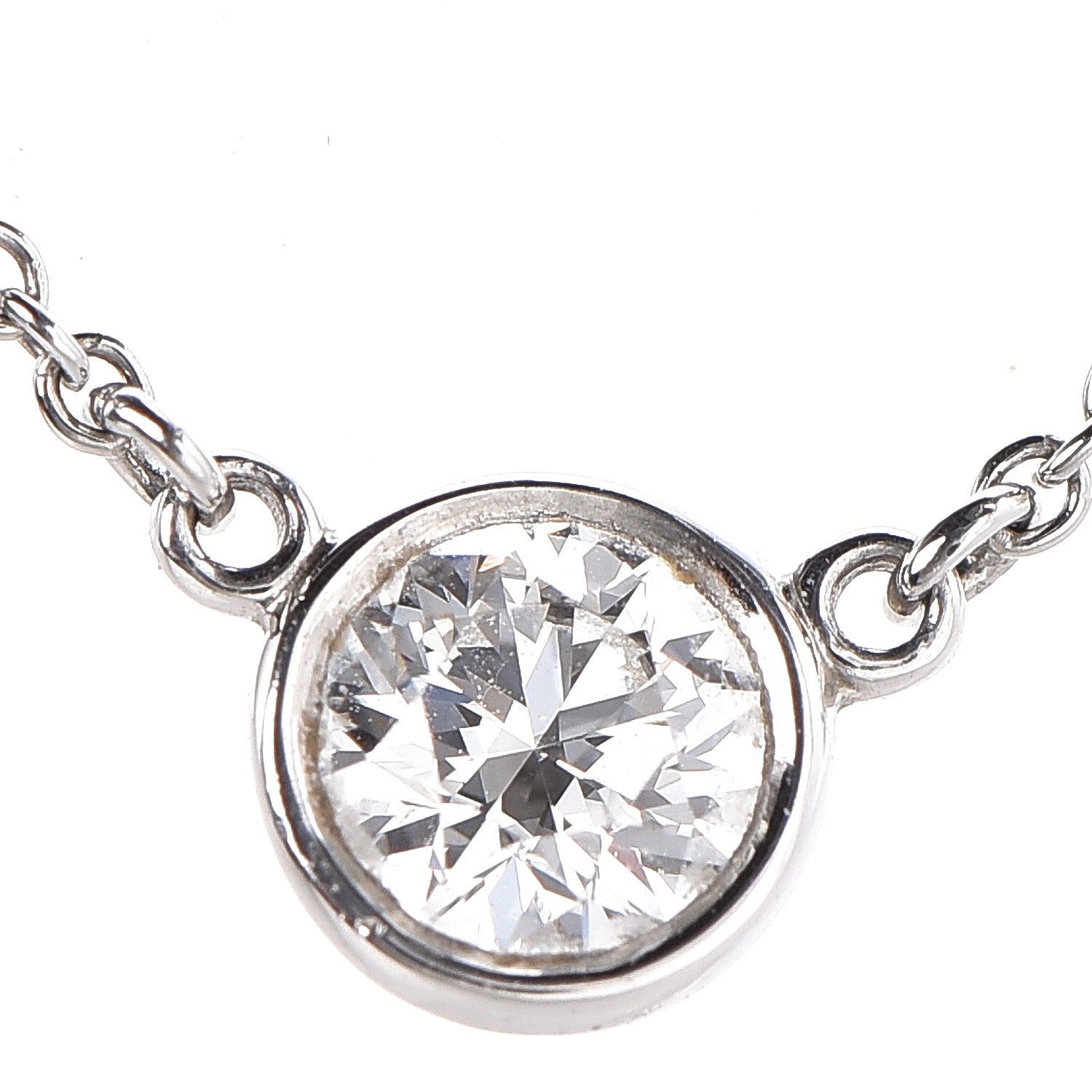 Tiffany Platinum Diamond .29ct Elsa Peretti Diamonds by the Yard Pendant Necklace 4 of 9