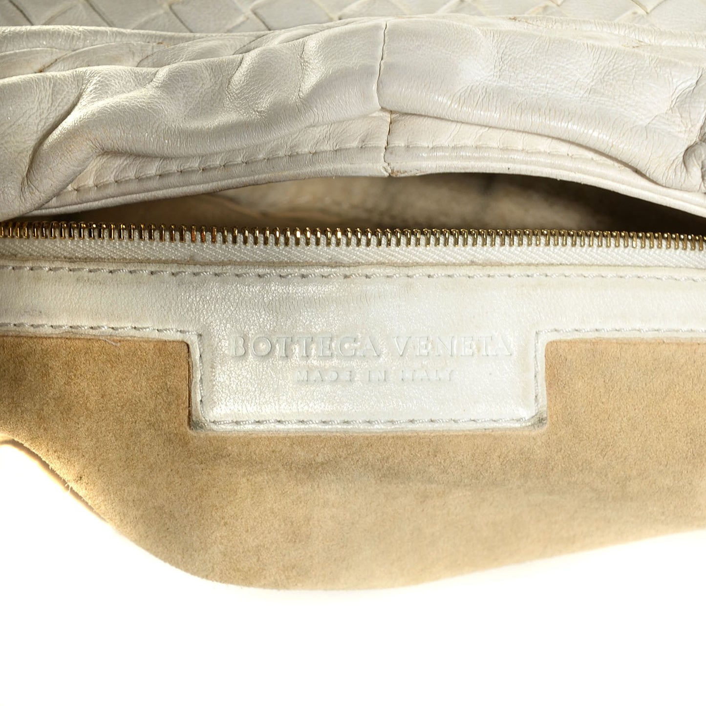 Nappa Intrecciato Medium Veneta Hobo White