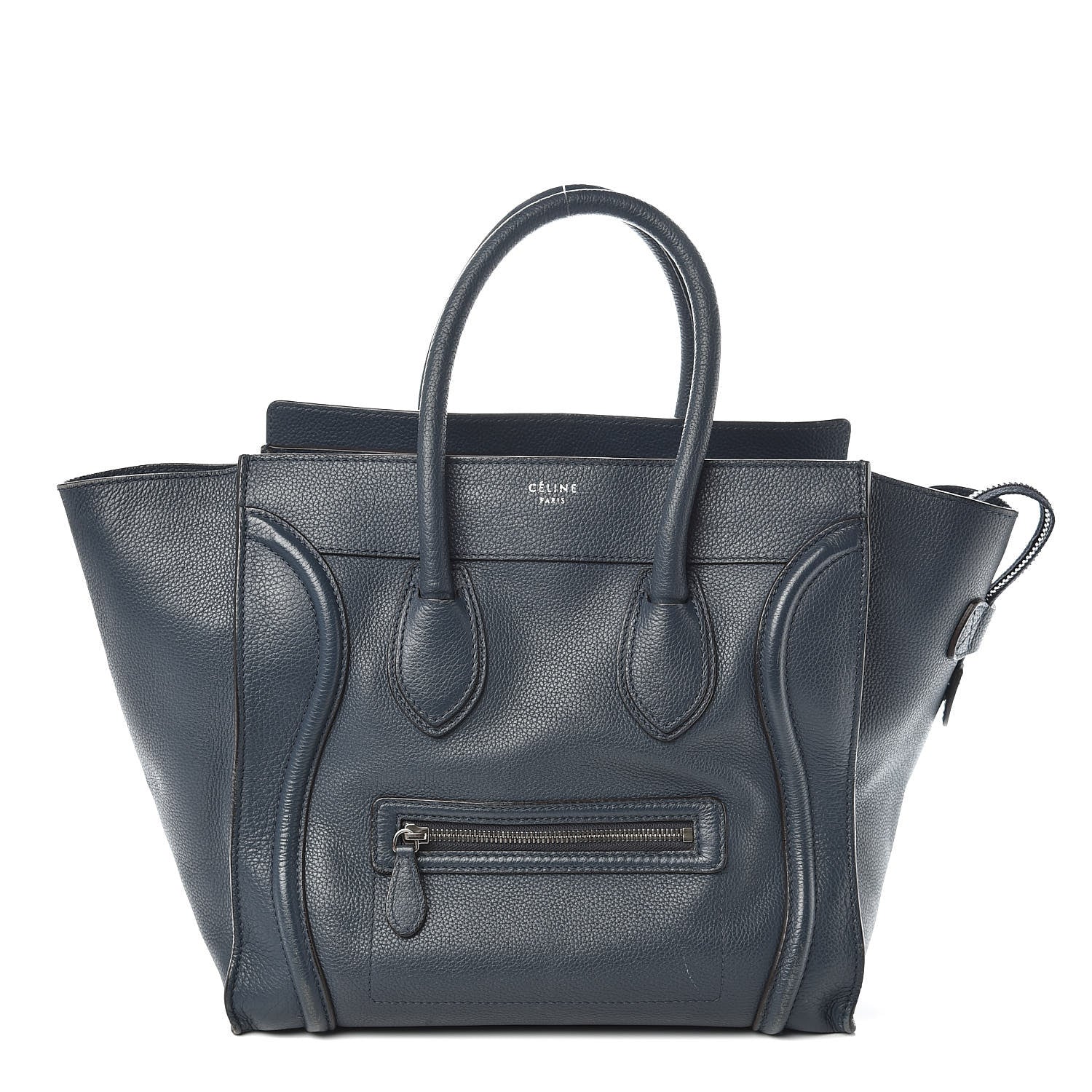 Celine Drummed Calfskin Mini Luggage Blue 1 of 10