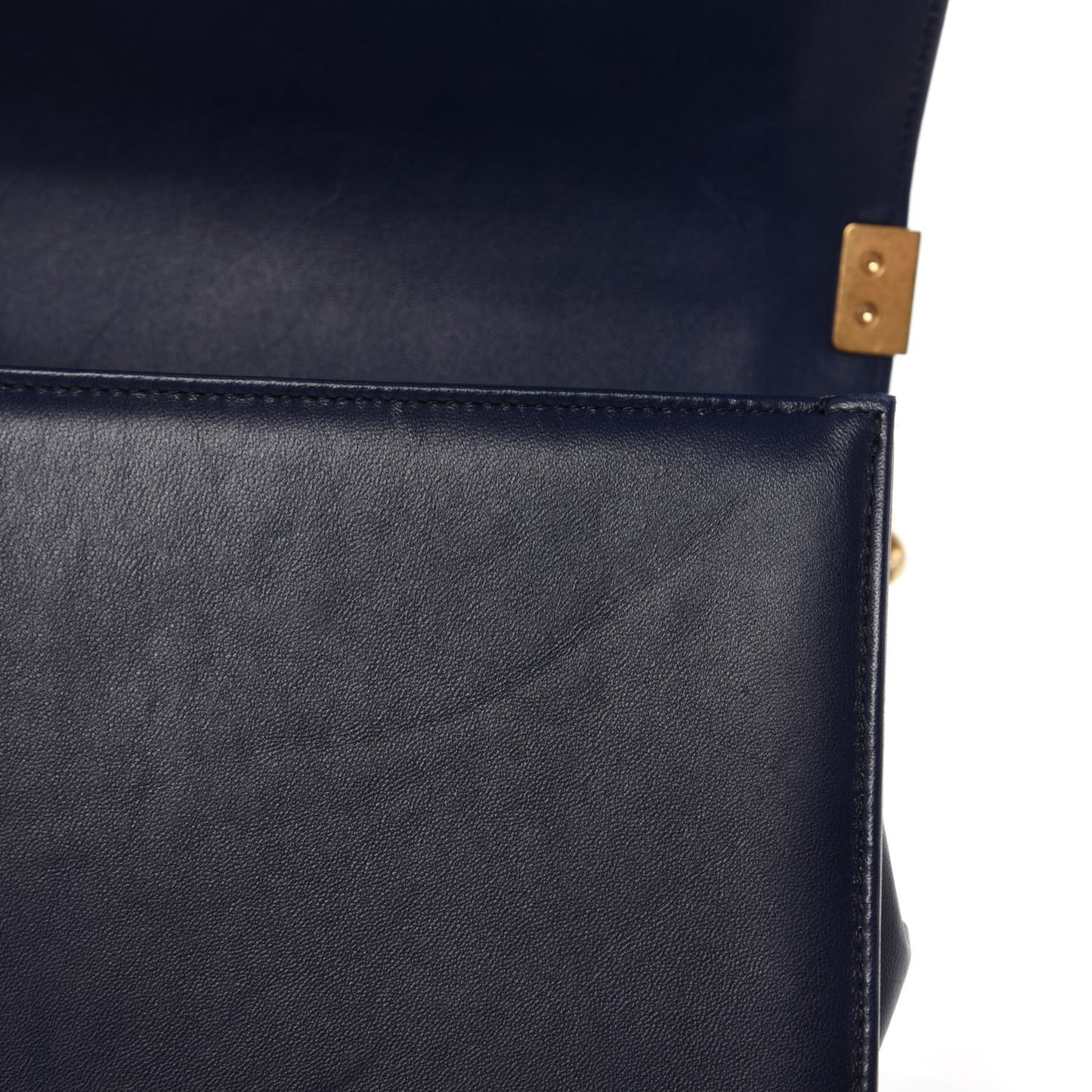 Lambskin Quilted New Medium Boy Flap Navy Blue