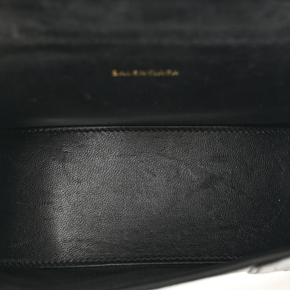 Balenciaga Shiny Calfskin Crocodile Embossed Hourglass Top Handle Bag XS Black 6 of 11