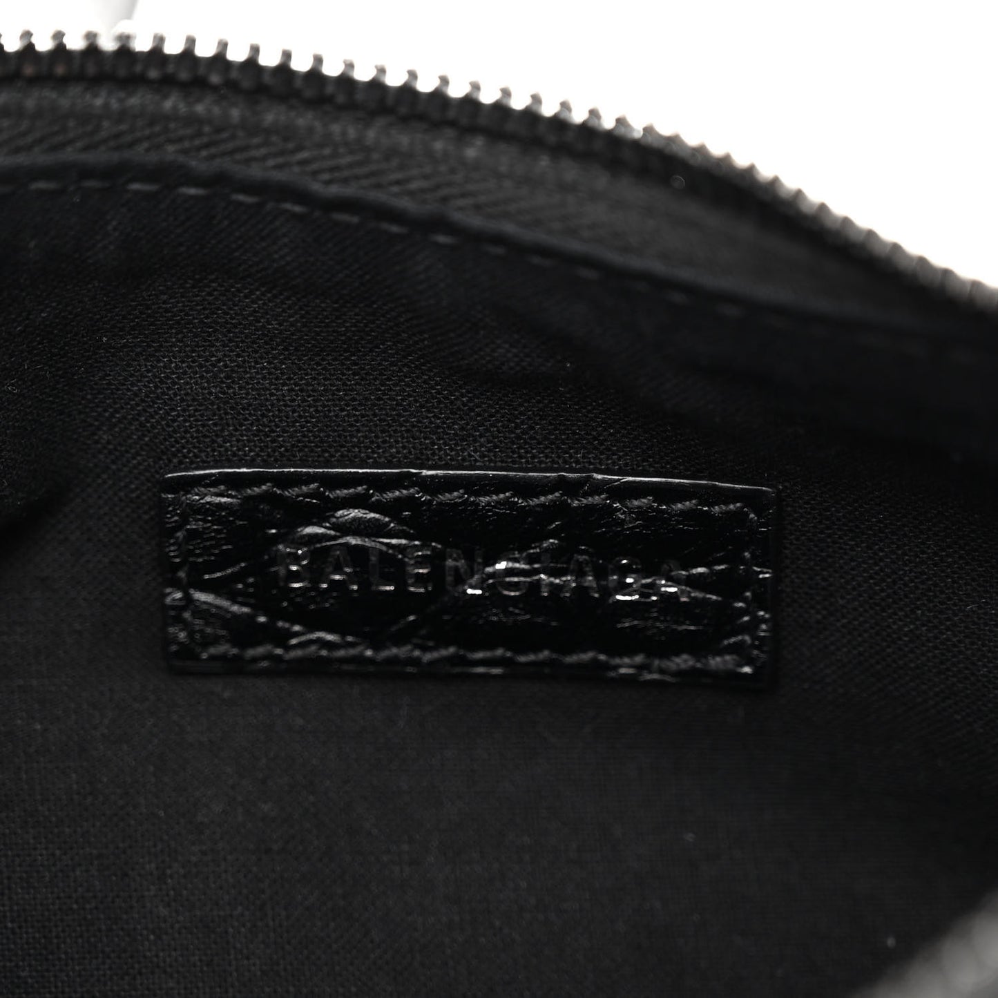 Extra Supple Calfskin Crocodile Embossed Monochrome Le Cagole Shoulder Bag XS Black