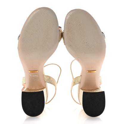 Gucci Galassia GG Marmont Ankle Wrap 75mm Sandals 40 Platino 6 of 9
