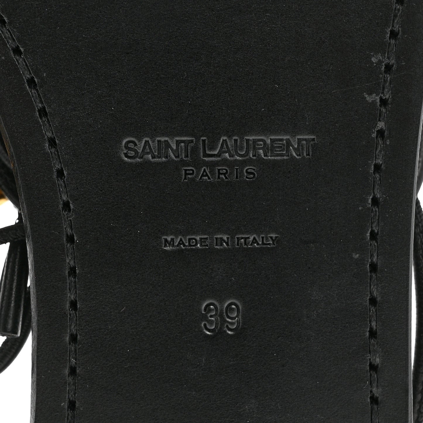 Calfskin Can Flat Sandals 39 Black