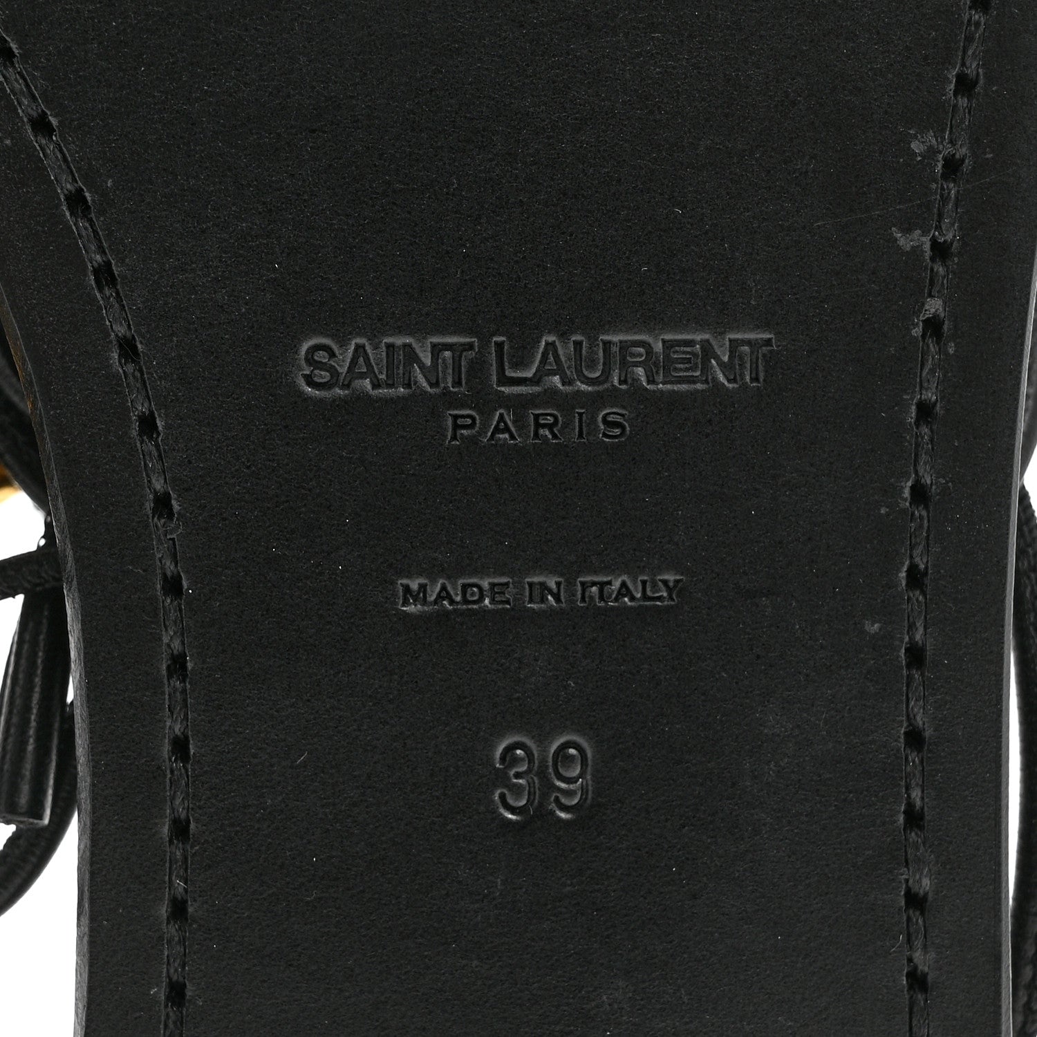 Saint Laurent Calfskin Can Flat Sandals 39 Black 7 of 9