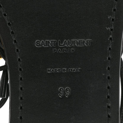 Saint Laurent Calfskin Can Flat Sandals 39 Black 7 of 9