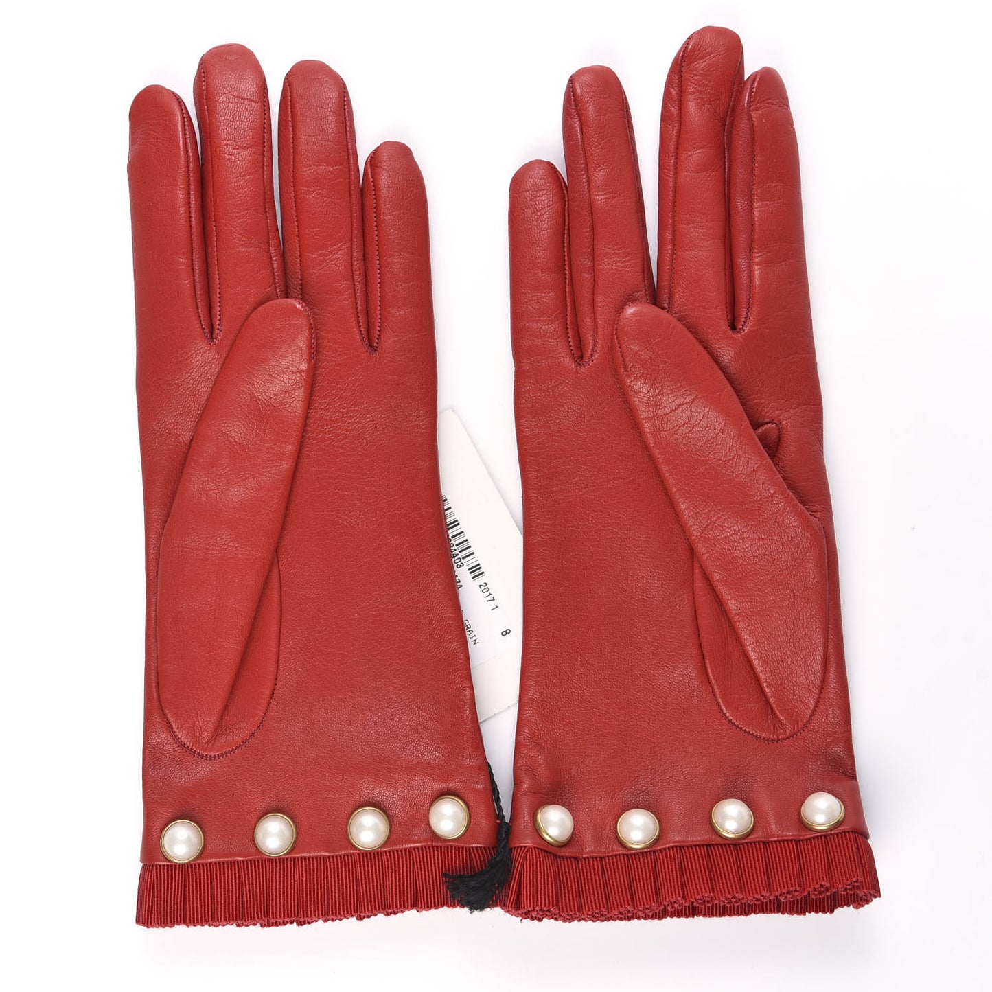 Nappa Pearl Gloves 8 Red