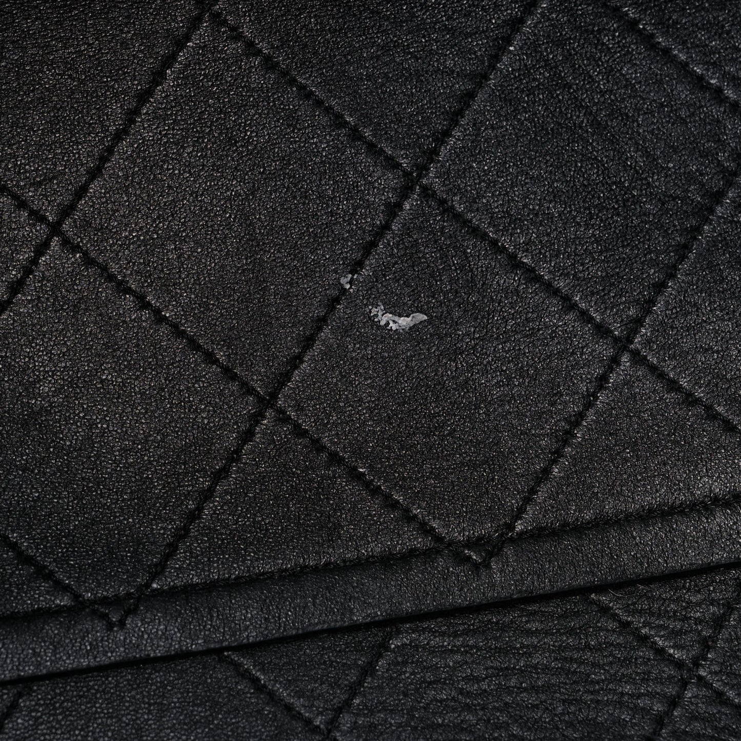 Caviar Stitched Large Shopping Tote Black