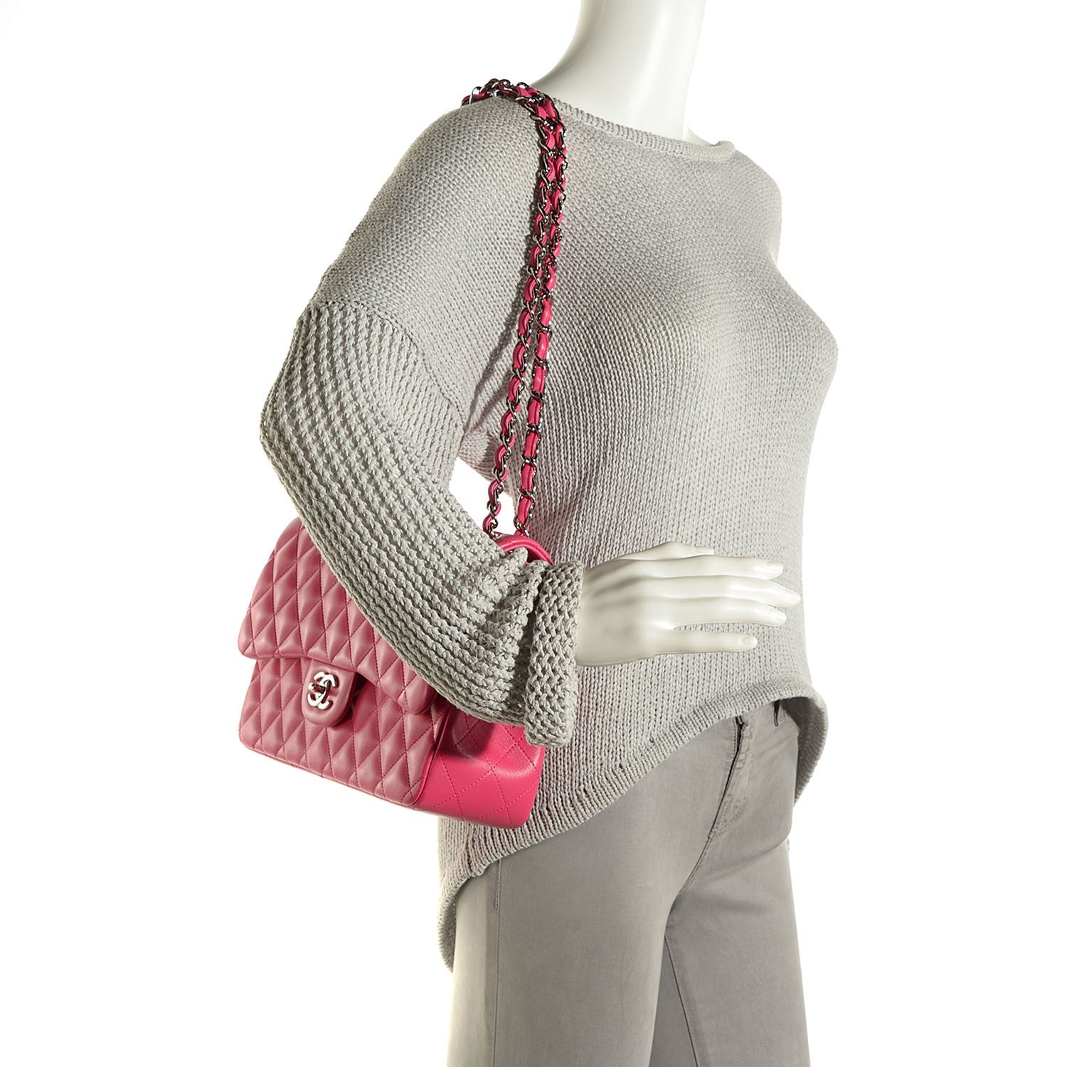 Chanel Lambskin Quilted Jumbo Double Flap Fuchsia 2 of 9