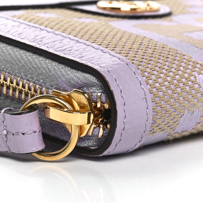 Gucci Monogram Jumbo GG Textured Dollar Calfskin Ophidia Key Card Case Beige Lapis 4 of 8