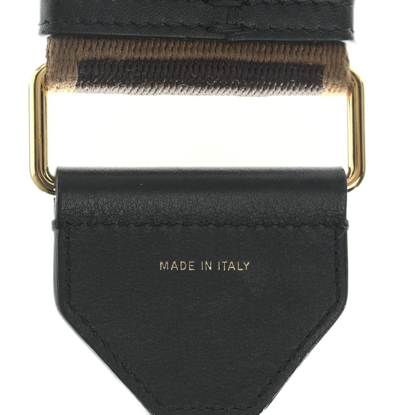 Ribbon Vitello Seta FF 1974 Adjustable Strap You Fango Marrone Black