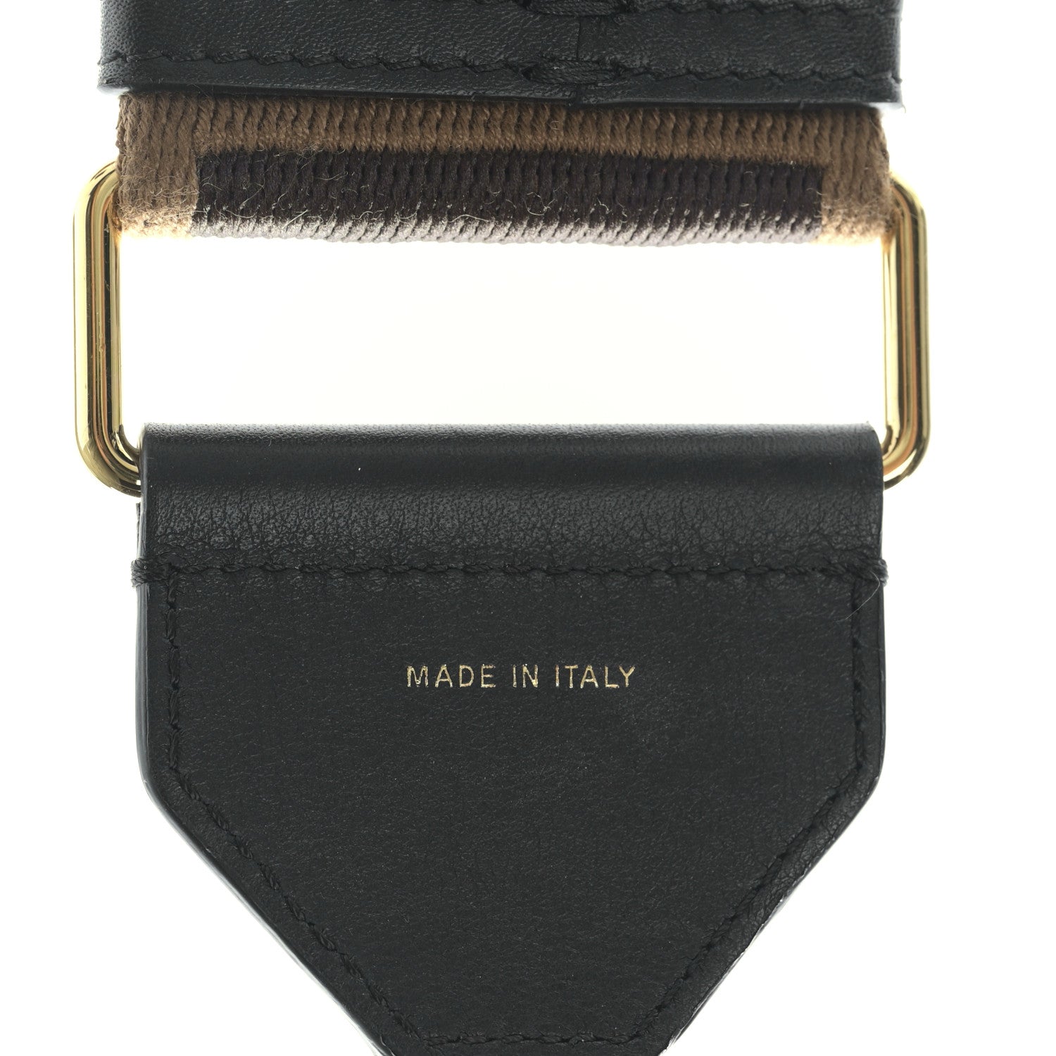 Fendi Ribbon Vitello Seta FF 1974 Adjustable Strap You Fango Marrone Black 4 of 5
