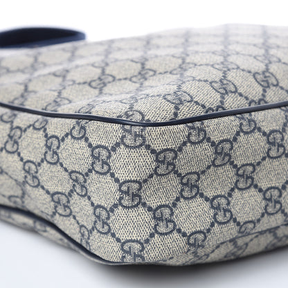 Gucci GG Plus Monogram Selleria Calfskin Medium Messenger Bag Beige Blue 9 of 12