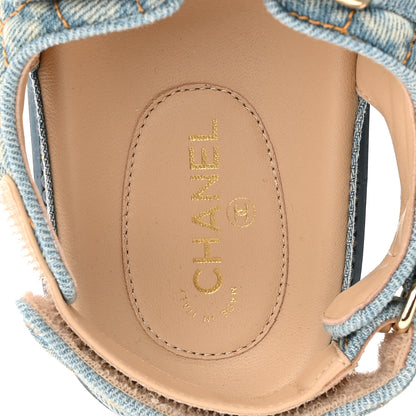 Chanel Denim Quilted Dad Sandals 36 Blue 8 of 10