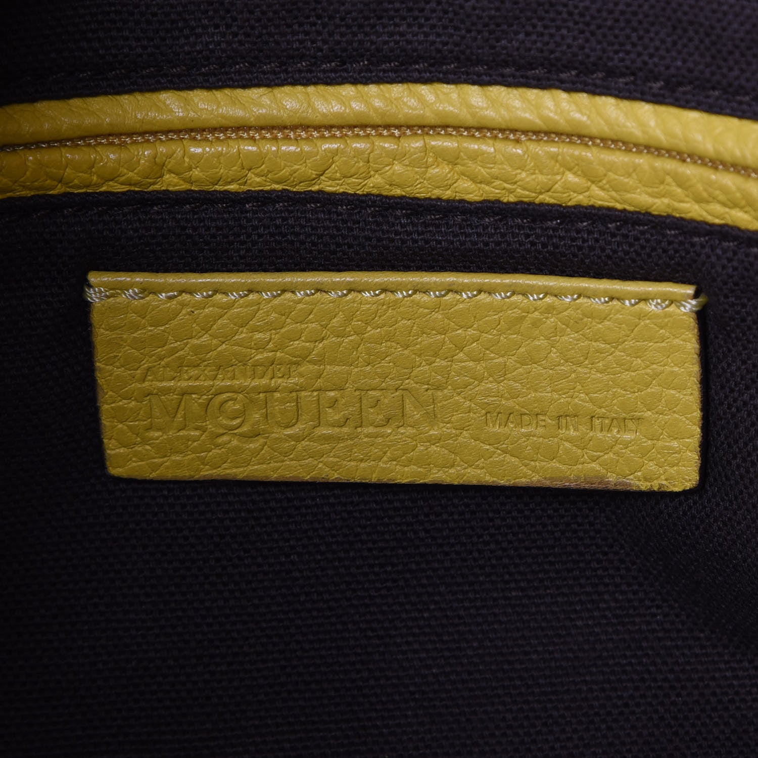 Alexander McQueen Grainy Calfskin Padlock Skull Clutch Yellow 6 of 9