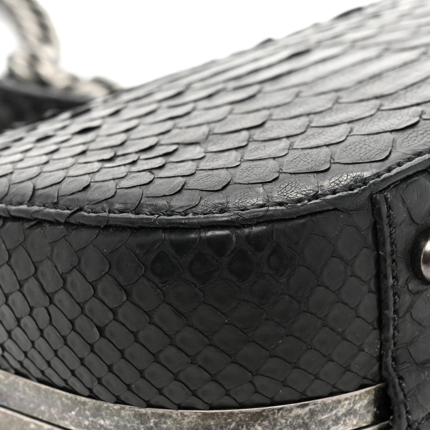Chanel Snakeskin Box Kisslock Crosssbody Black 11 of 14