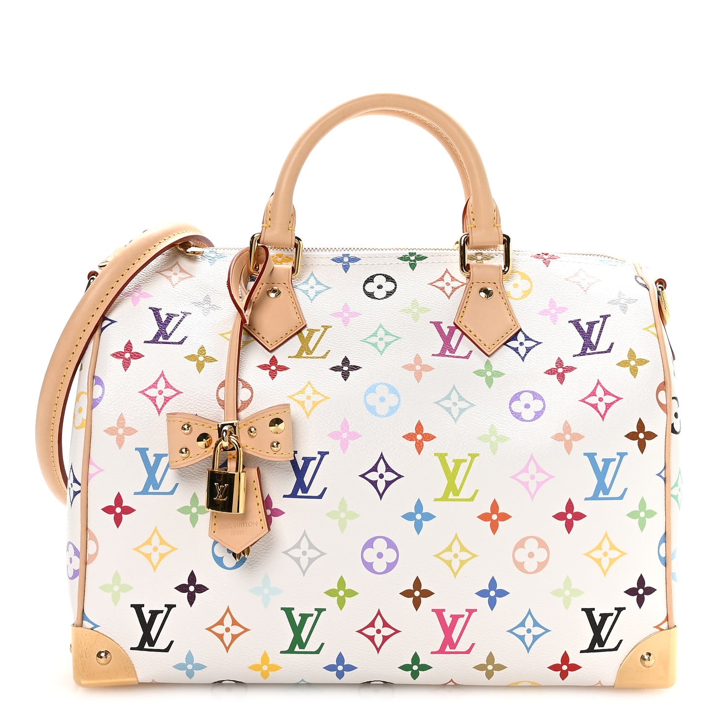 LV X TM Monogram Multicolor Speedy Soft 30 White