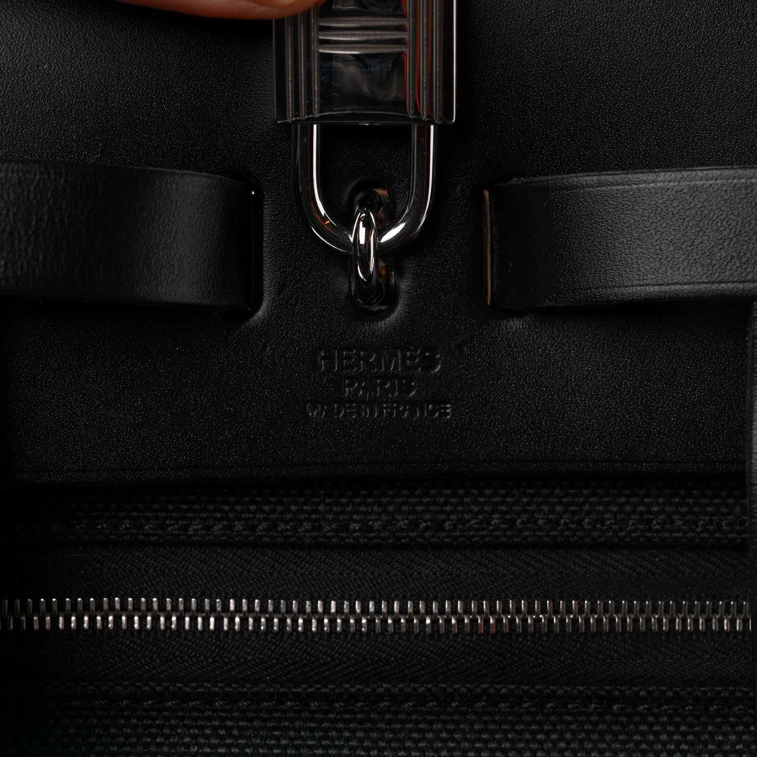 Hermes Military Toile Vache Hunter Herbag a Dos Zip Retourne Backpack Black 7 of 9