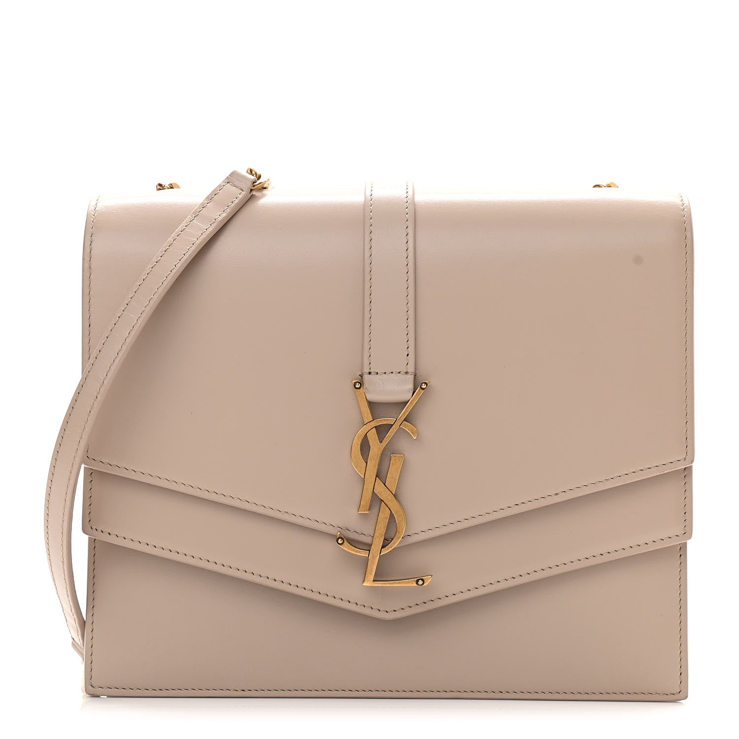 Saint Laurent Smooth Calfskin Monogram Medium Sulpice Shoulder Bag Nude 1 of 10