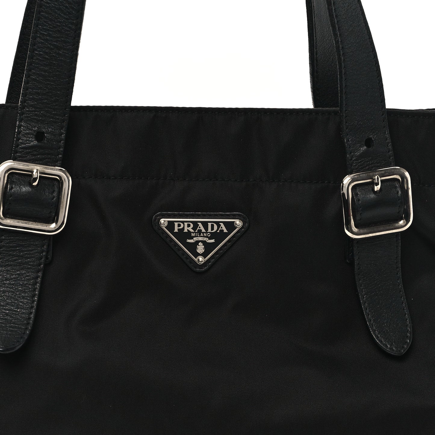 Tessuto Nylon Soft Calfskin Tote Black