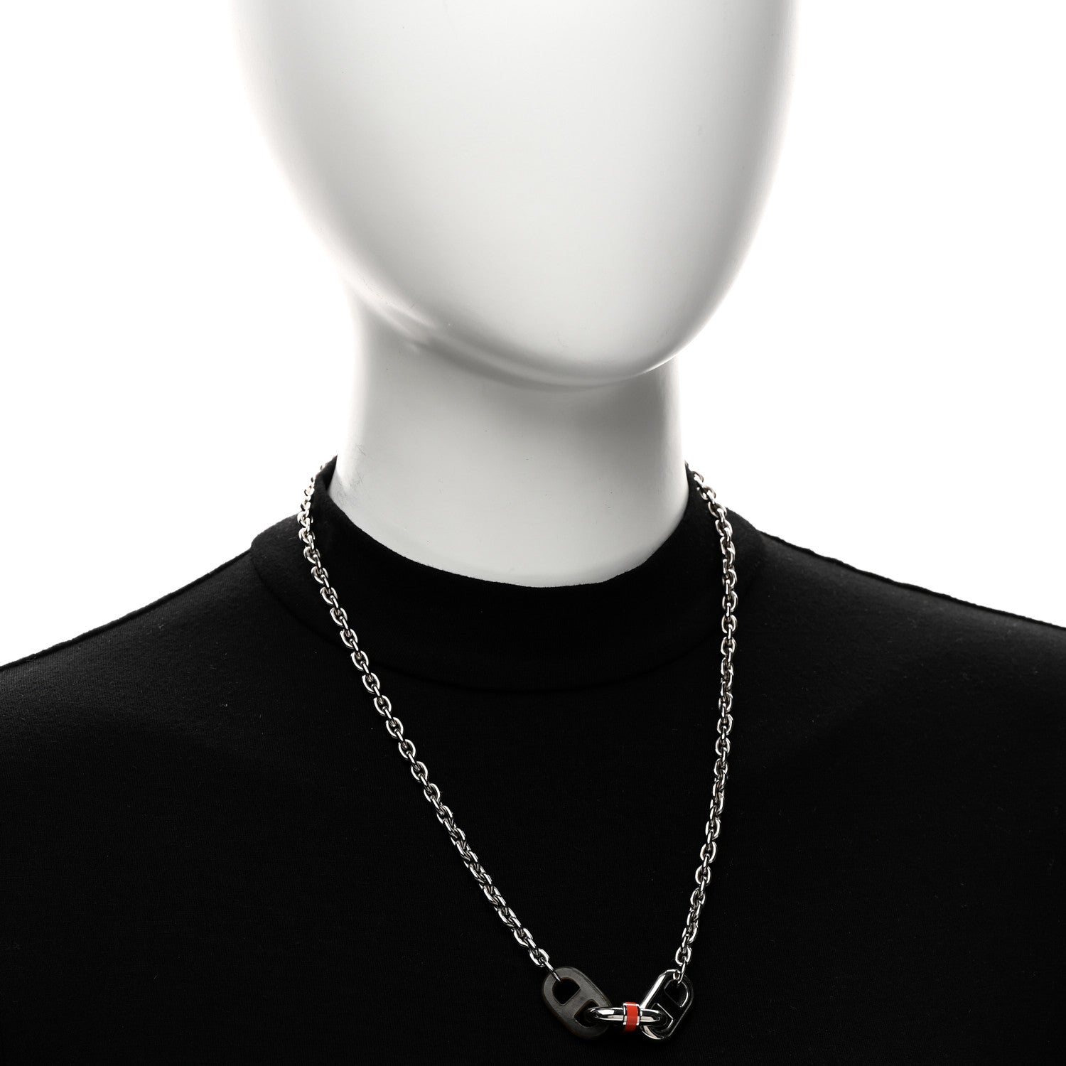 Hermes Palladium Buffalo Horn Lacquered Maillon Necklace 2 of 6