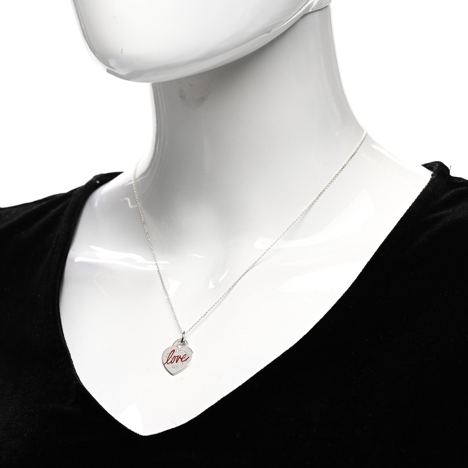 Tiffany Sterling Silver Enamel Return to Tiffany Love Pendant Necklace 2 of 6