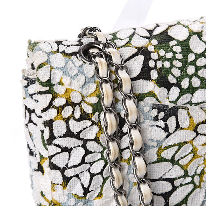 Chanel Tweed Quilted Medium Floral Double Flap White 11 of 12