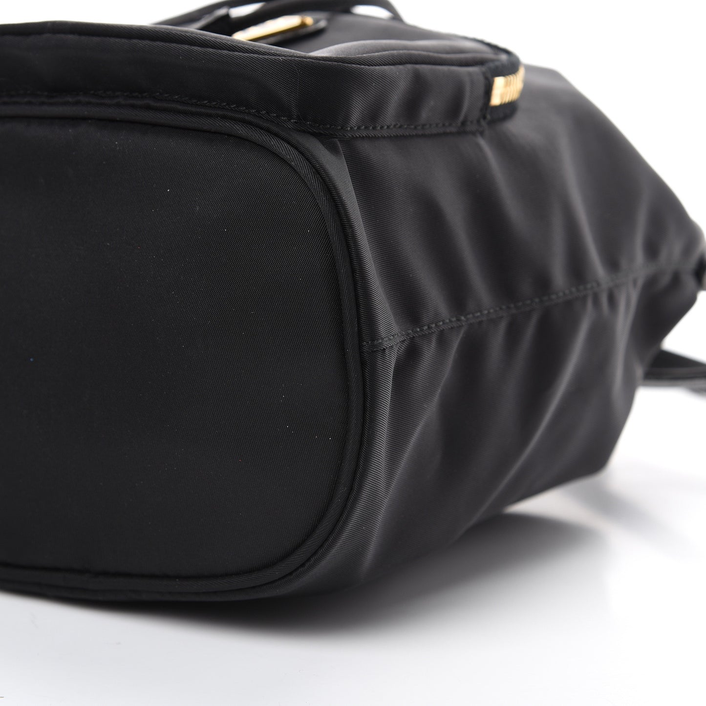 Saffiano Tessuto Nylon Mini Bucket Crossbody Bag Black