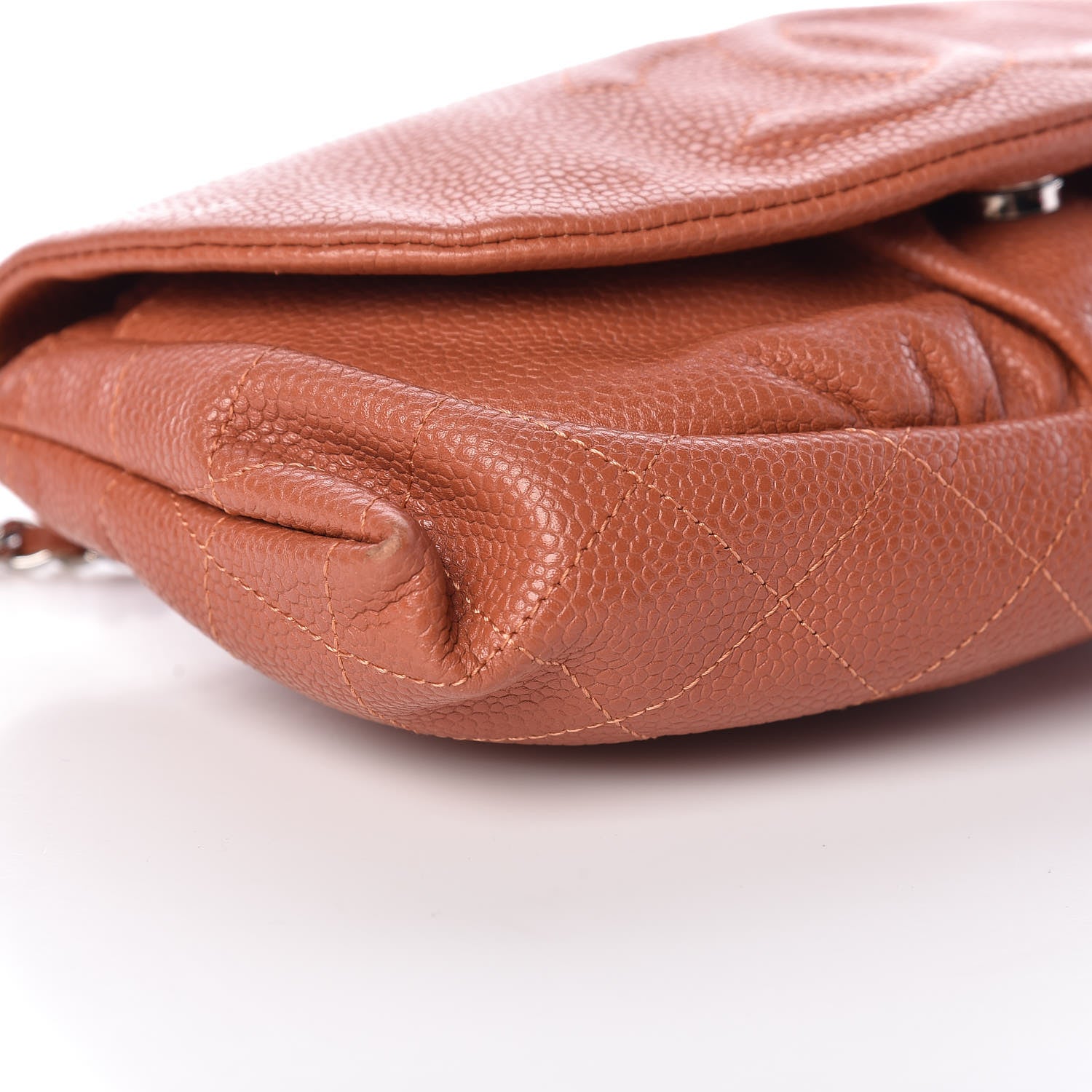 Chanel Caviar Half Moon Wallet On Chain WOC Coral 5 of 13