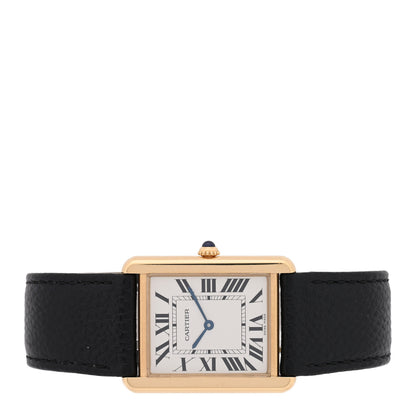 Cartier Stainless Steel 18K Yellow Gold Calfskin 27mm Tank Solo Quartz Watch 2 of 4