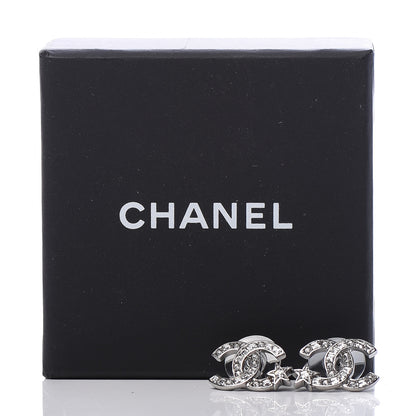Chanel Crystal CC Starfall Earrings Silver 5 of 5