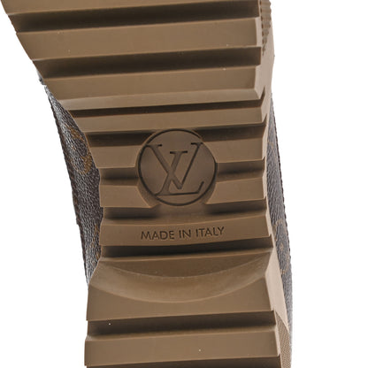 Louis Vuitton Suede Calfskin Monogram Laureate Platform Desert Boots 38.5 Taupe 6 of 7