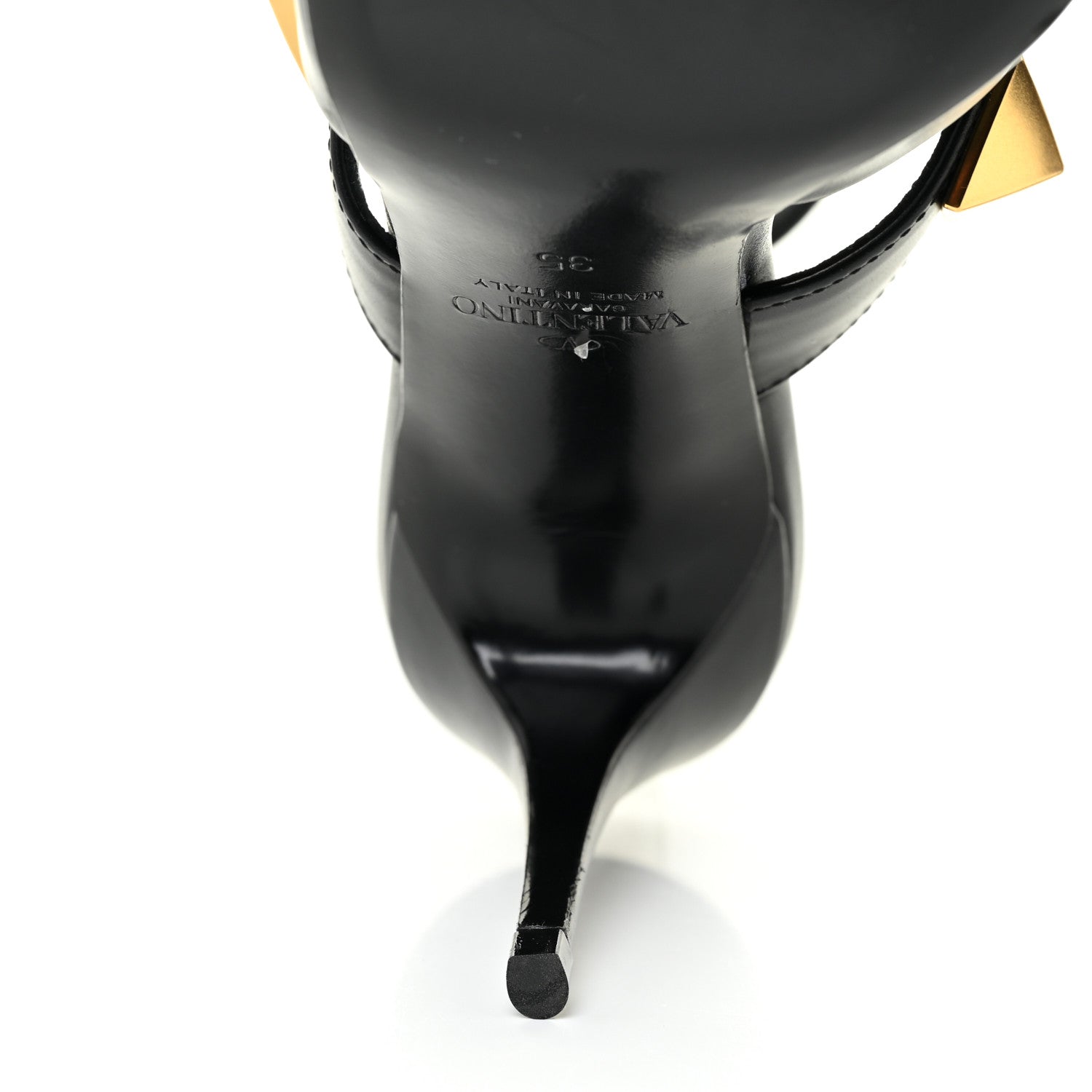Valentino Garavani Calfskin Roman Stud Ankle Strap 80mm Pumps 35 Black 8 of 13